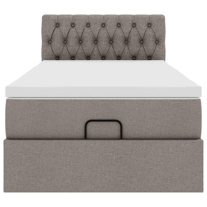 Ottoman bed met matras 100x200cm stof taupe