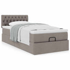 Bed met matras 100x200 cm taupe