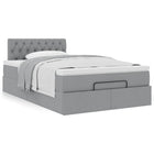 Bed with mattress 120x190 cm fabric light grey