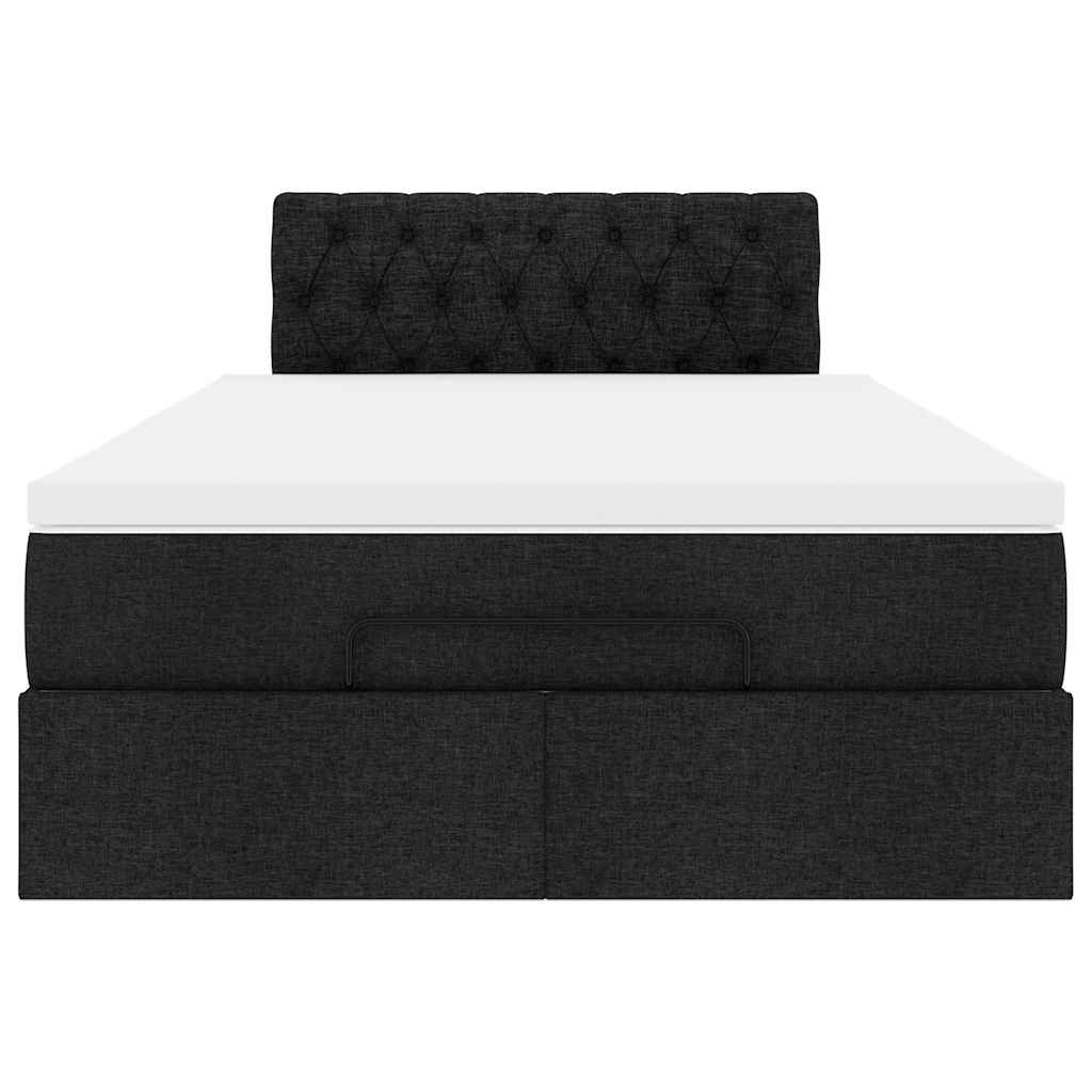 Ottoman bed met matras 120x190 cm stof zwart