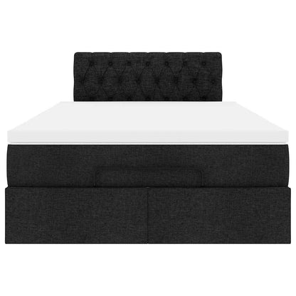 Ottoman bed met matras 120x190 cm stof zwart