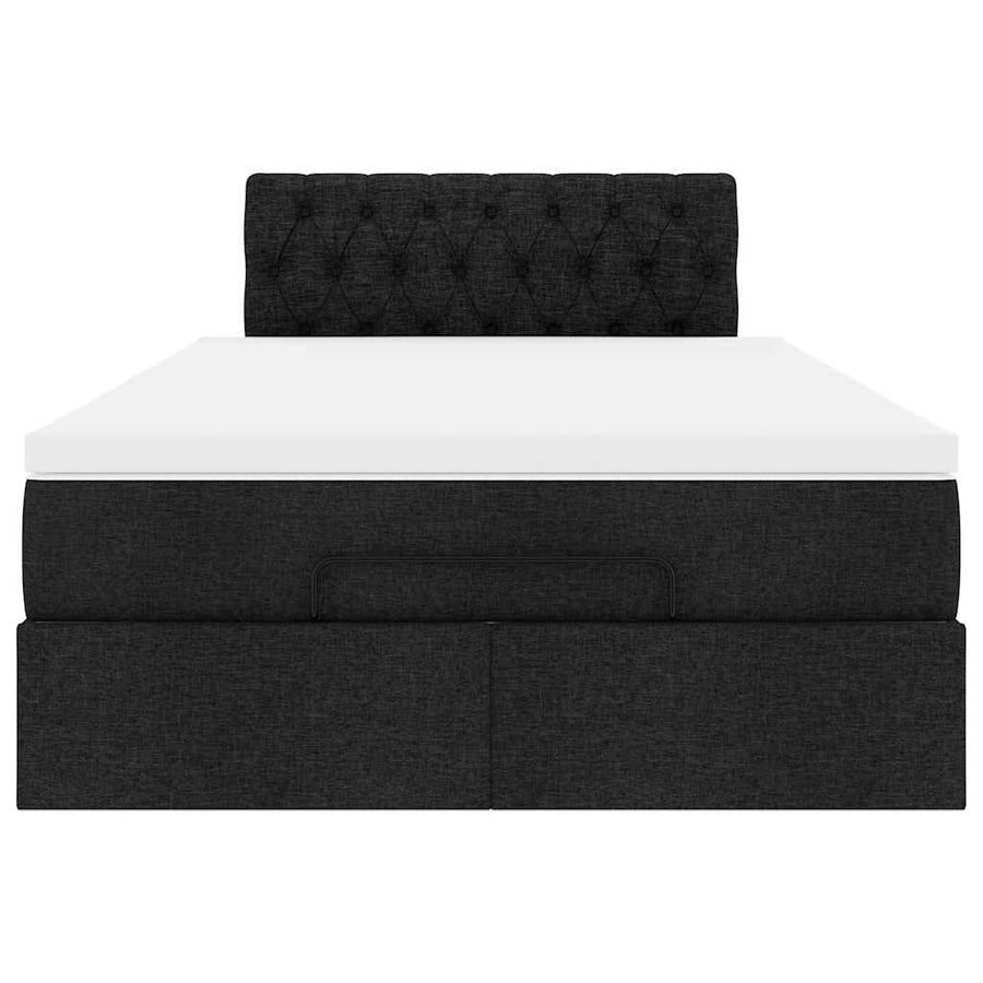 Ottoman bed met matras 120x190 cm stof zwart