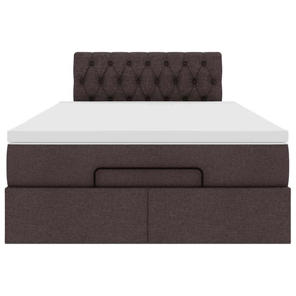 Ottoman bed met matras 120x190 cm stof donkerbruin