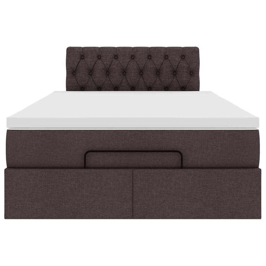 Ottoman bed met matras 120x190 cm stof donkerbruin