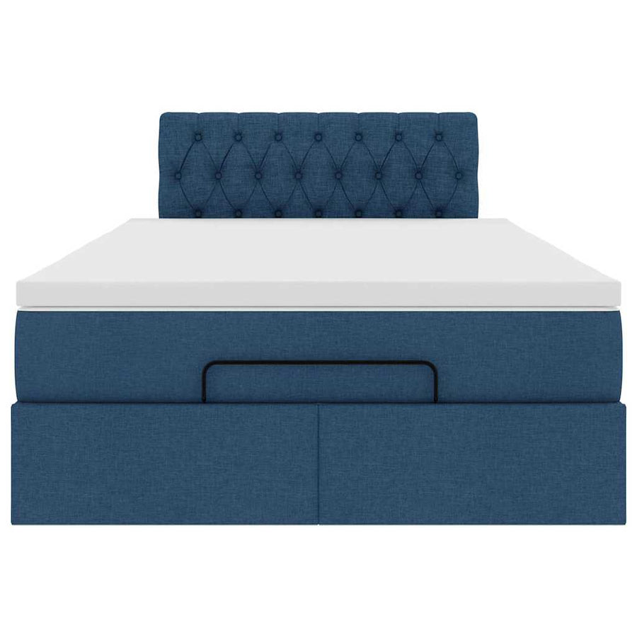 Ottoman bed met matras 120x190 cm stof blauw