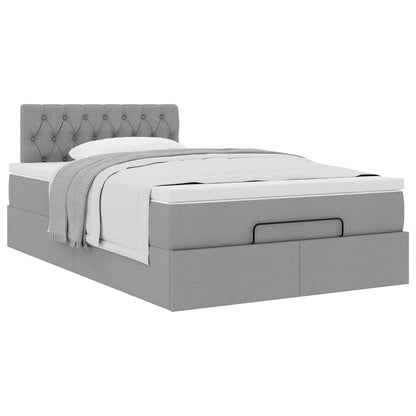 Ottoman bed met matras 120x200cm stof lichtgrijs