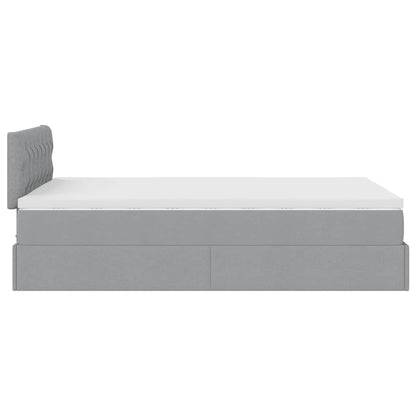 Ottoman bed met matras 120x200cm stof lichtgrijs