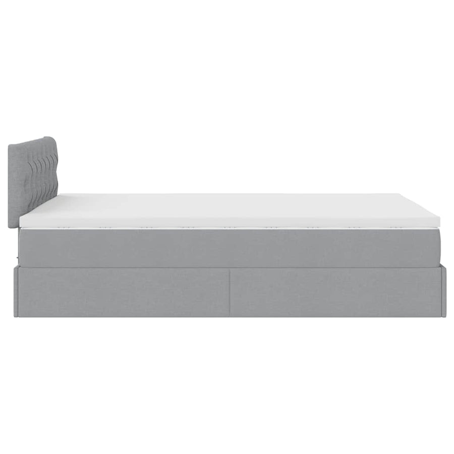 Ottoman bed met matras 120x200cm stof lichtgrijs