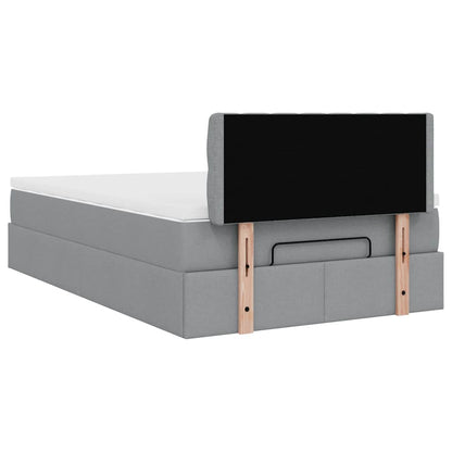 Ottoman bed met matras 120x200cm stof lichtgrijs