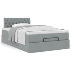 Bed with mattress 120x200 cm fabric light grey