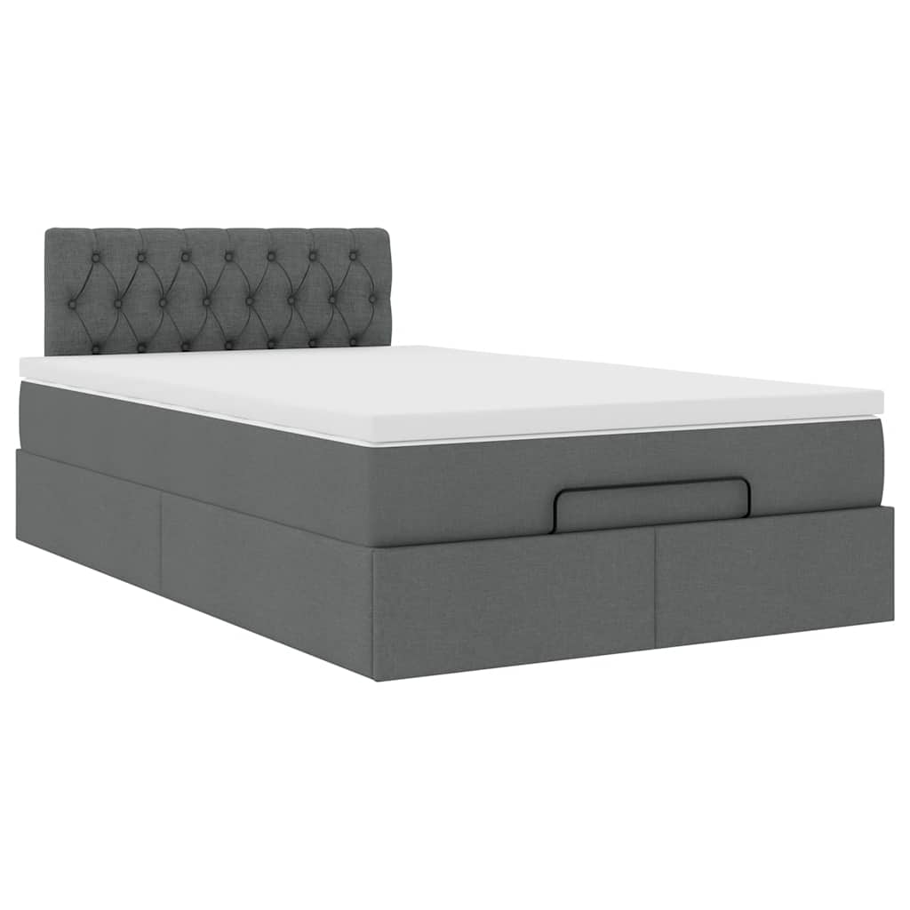 Ottoman bed met matras 120x200cm stof donkergrijs