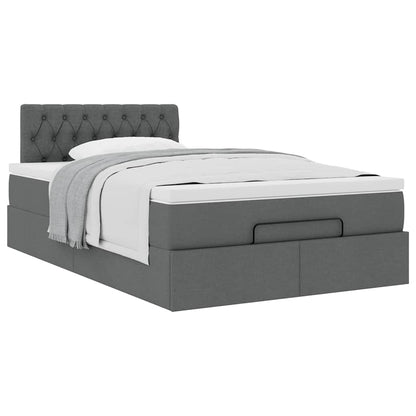 Ottoman bed met matras 120x200cm stof donkergrijs