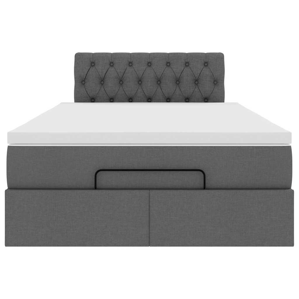 Ottoman bed met matras 120x200cm stof donkergrijs