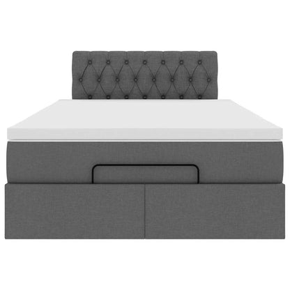 Ottoman bed met matras 120x200cm stof donkergrijs