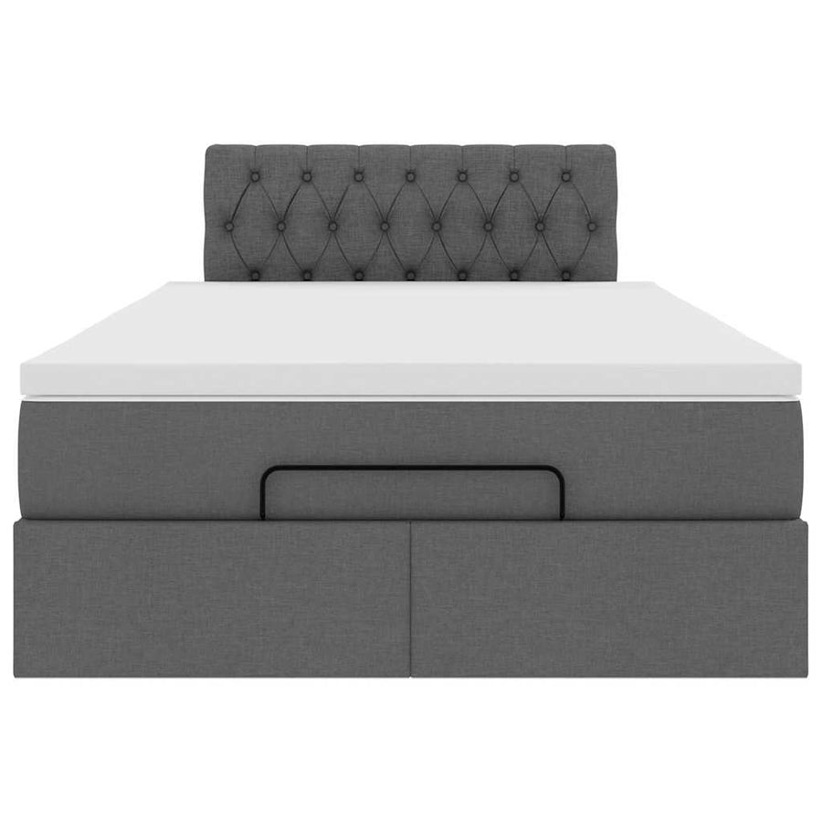 Ottoman bed met matras 120x200cm stof donkergrijs
