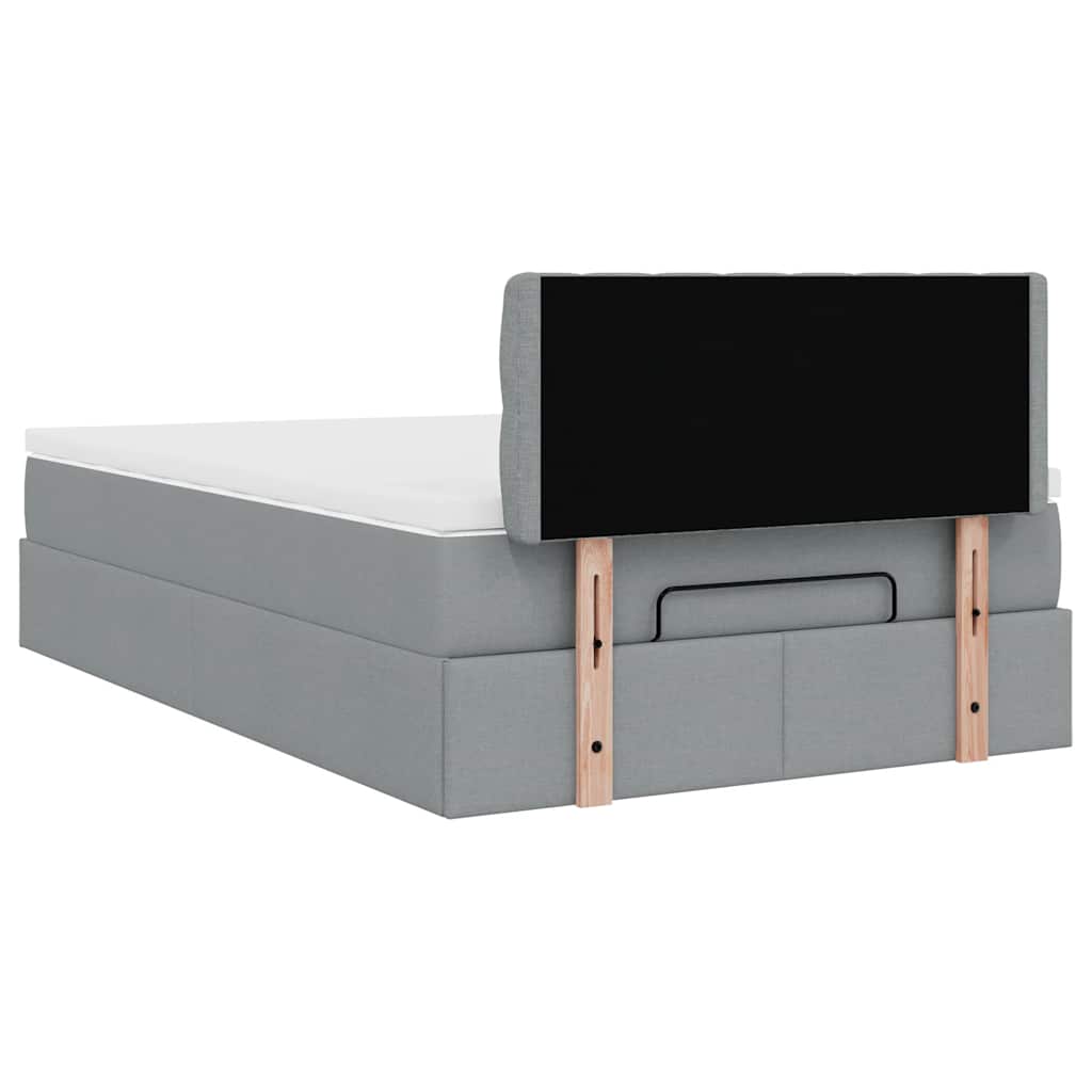 Ottoman bed met matras 120x200cm stof donkergrijs