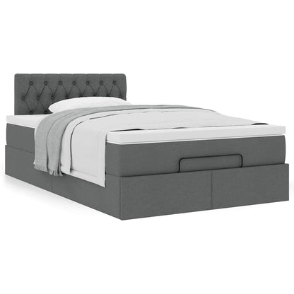 Ottoman bed met matras 120x200cm stof donkergrijs