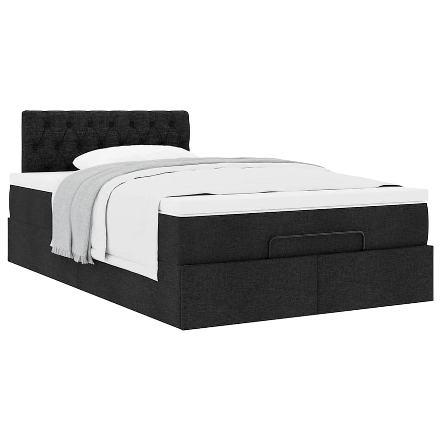 Ottoman bed met matras 120x200cm stof zwart