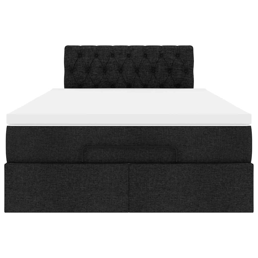 Ottoman bed met matras 120x200cm stof zwart