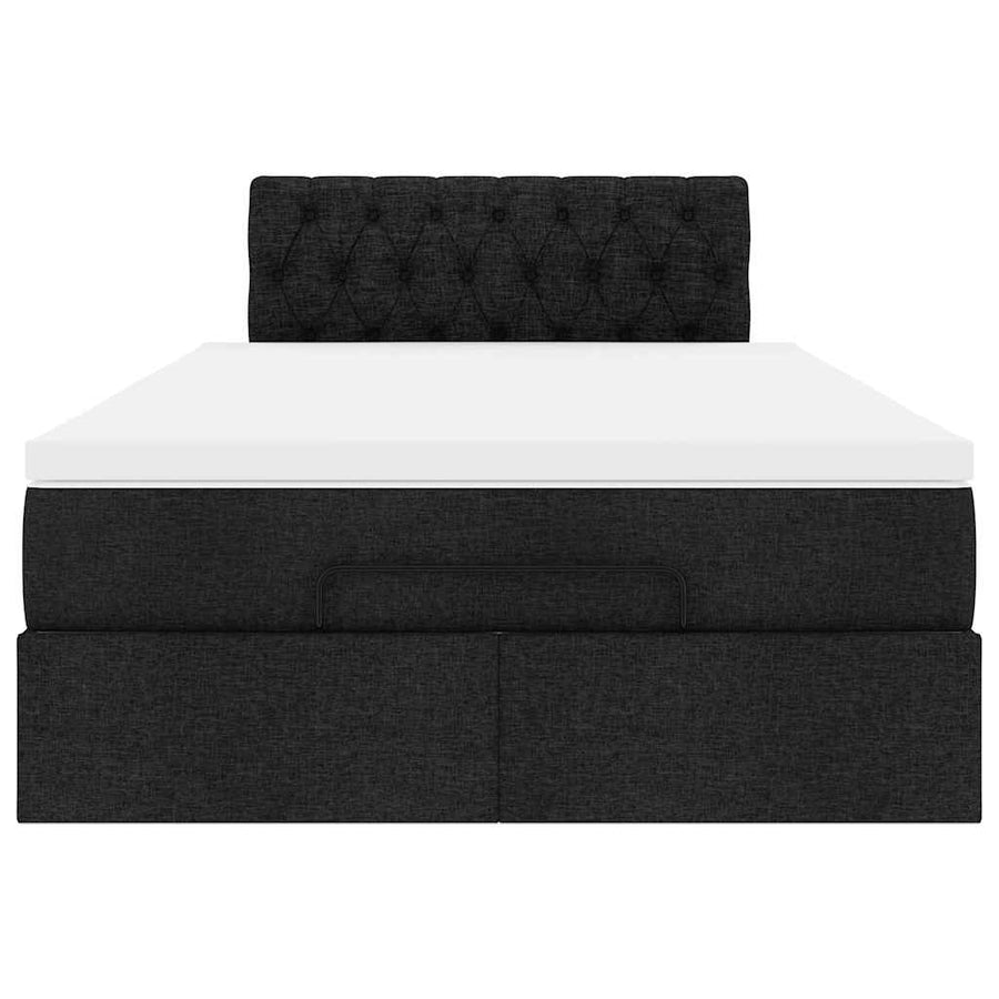 Ottoman bed met matras 120x200cm stof zwart