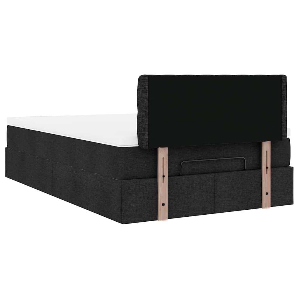 Ottoman bed met matras 120x200cm stof zwart