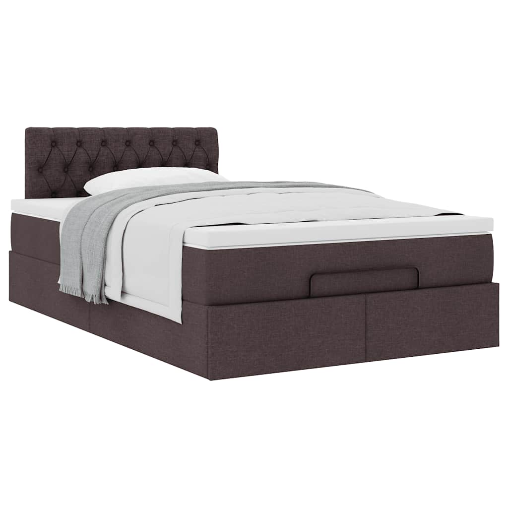 Bed met matras 120x200 cm stof donkerbruin