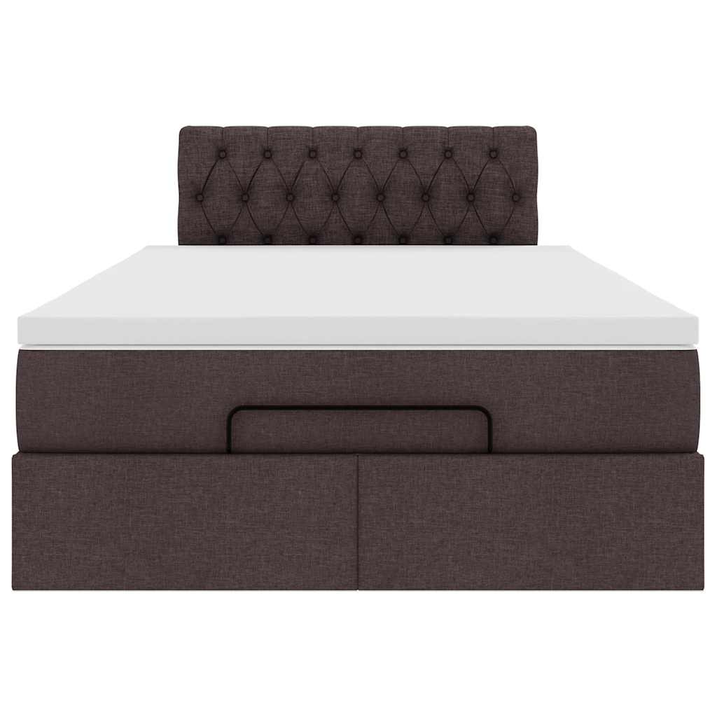 Bed met matras 120x200 cm stof donkerbruin