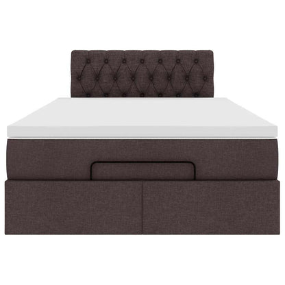 Bed met matras 120x200 cm stof donkerbruin