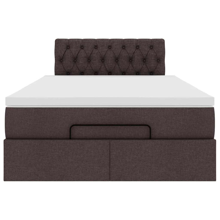 Bed met matras 120x200 cm stof donkerbruin