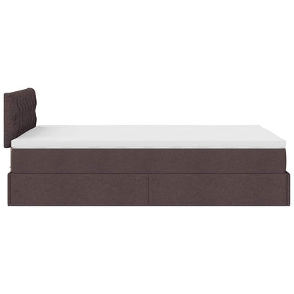 Bed met matras 120x200 cm stof donkerbruin