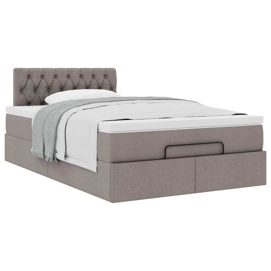 Ottoman bed met matras 120x200cm stof taupe