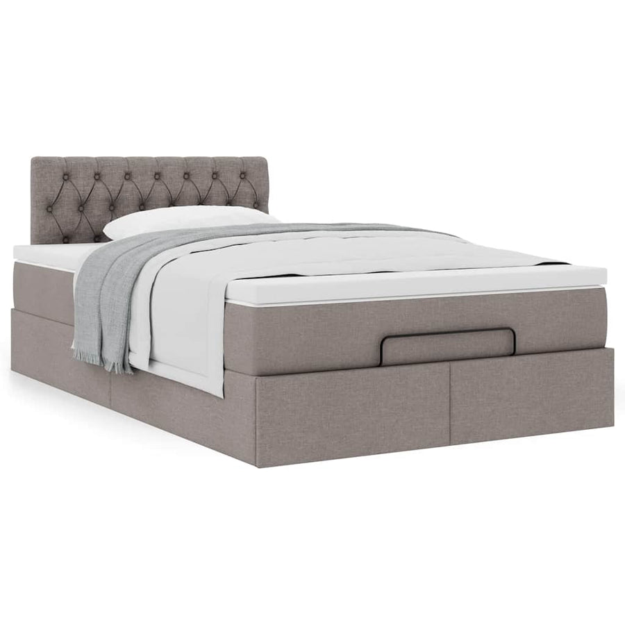 Ottoman bed met matras 120x200cm stof taupe
