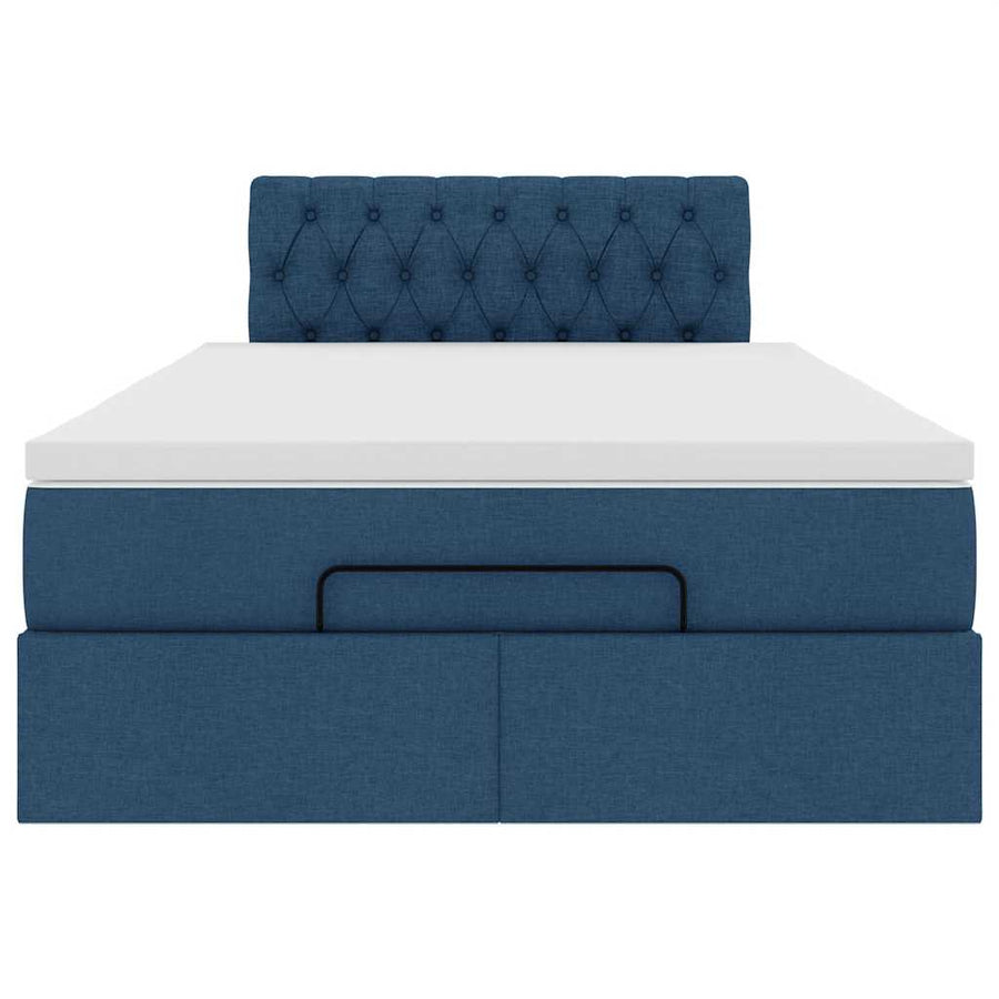 Ottoman bed met matras 120x200cm stof blauw