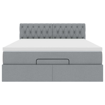 Bed met matras 140x190 cm stof lichtgrijs