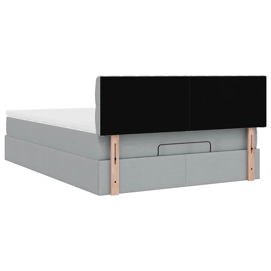 Bed met matras 140x190 cm stof lichtgrijs