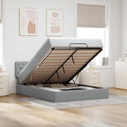 Bed met matras 140x190 cm lichtgrijs stof
