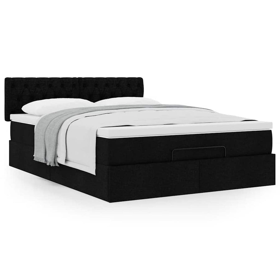 Bed met matras 140x190 cm stof zwart