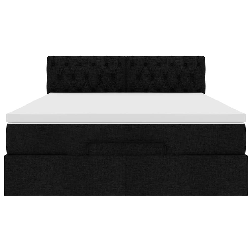 Bed met matras 140x190 cm stof zwart