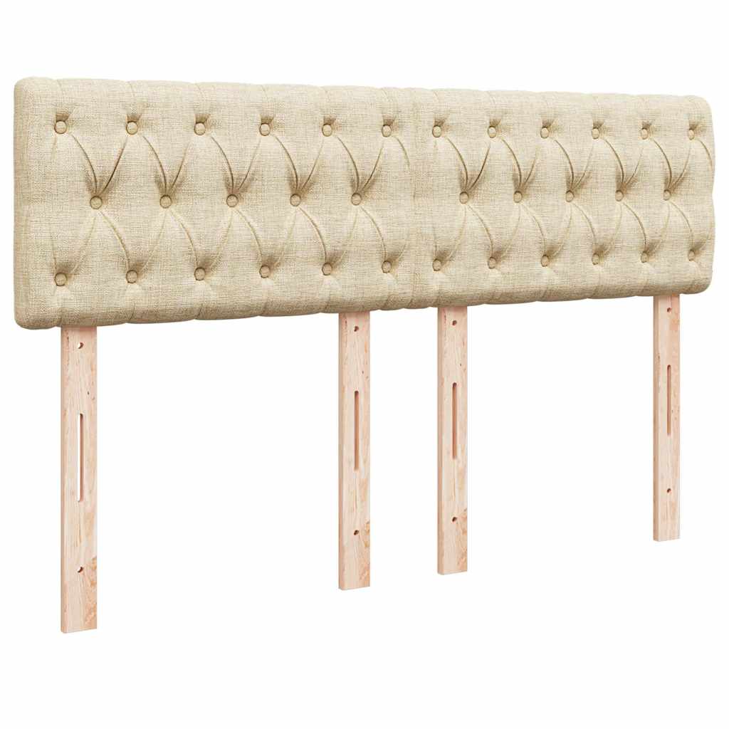 Bed met matras 140x190 cm stof crèmekleurig