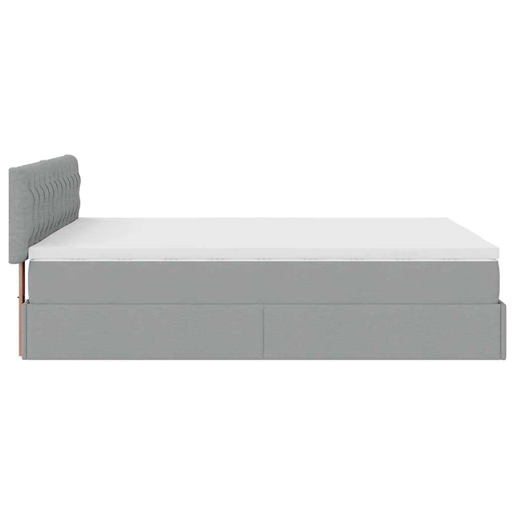 Ottoman bed met matras 140x200cm stof lichtgrijs