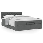Bed with mattress 140x200 cm fabric dark grey