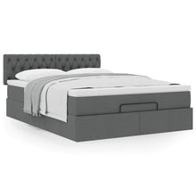 Ottoman bed met matras 140x200cm stof donkergrijs