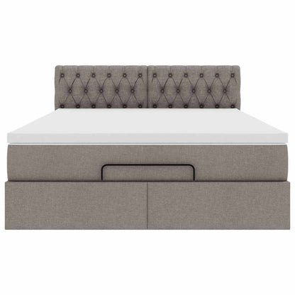 Ottoman bed met matras 140x200cm stof taupe