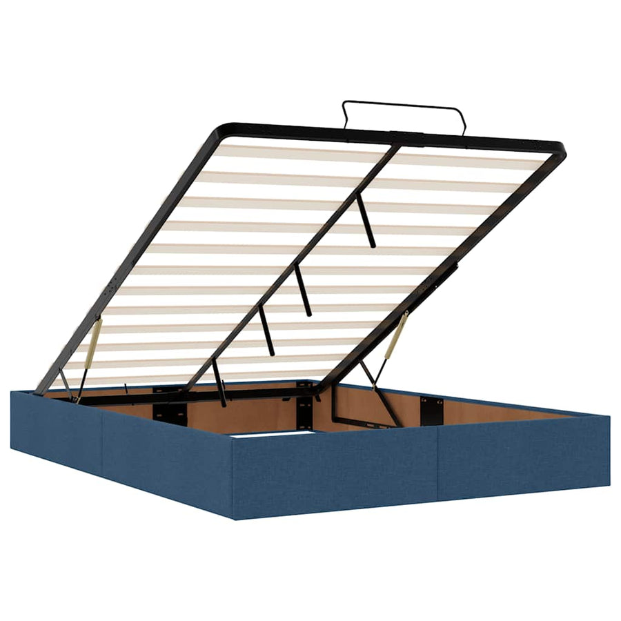 Ottoman bed met matras 140x200cm stof blauw