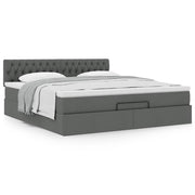 Ottomaans bed met matras 160x200cm donkergrijs