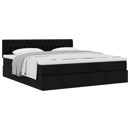 Ottoman bed met matras 160x200cm stof zwart