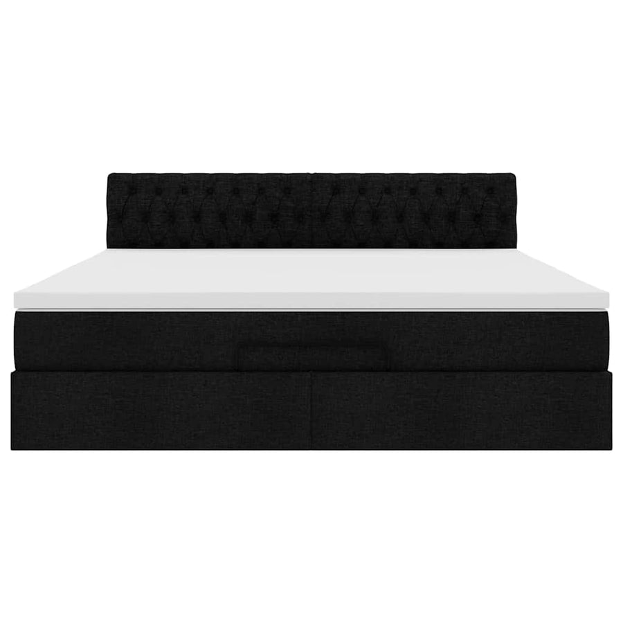Ottoman bed met matras 160x200cm stof zwart
