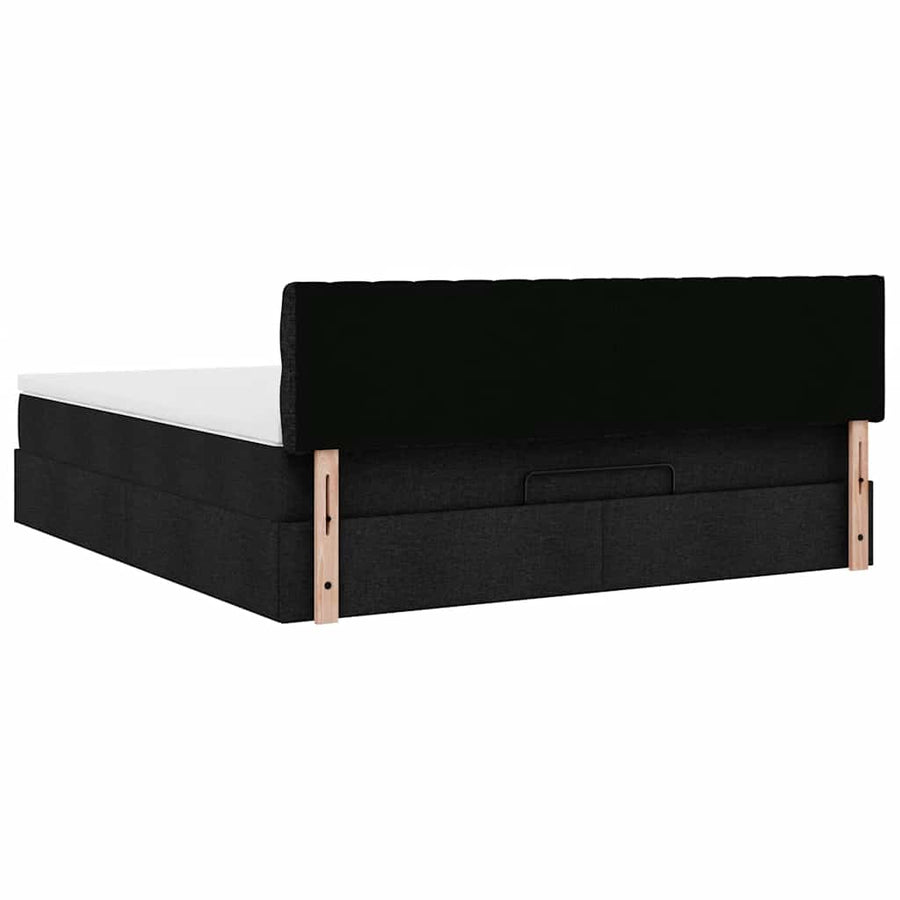 Ottoman bed met matras 160x200cm stof zwart