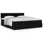 Ottoman bed with mattress 160x200cm black fabric