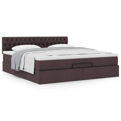Ottoman bed met matras 160x200cm stof donkerbruin